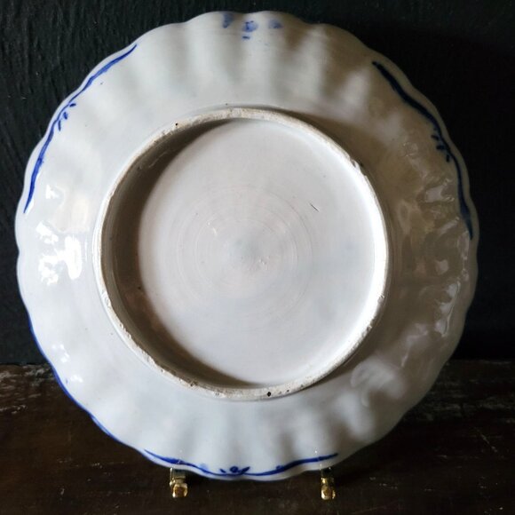 Antique Blue and White Chinese Porcelain Bowl With Mountain and Pagoda Design - Picture 6 of 7